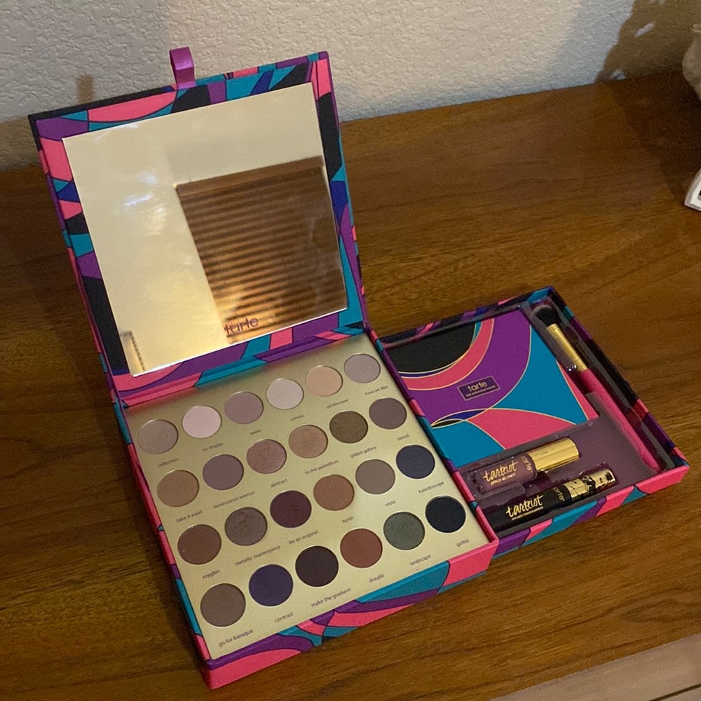 Limited edition Tarte eyeshadow pallet! With bonus travel sized items!